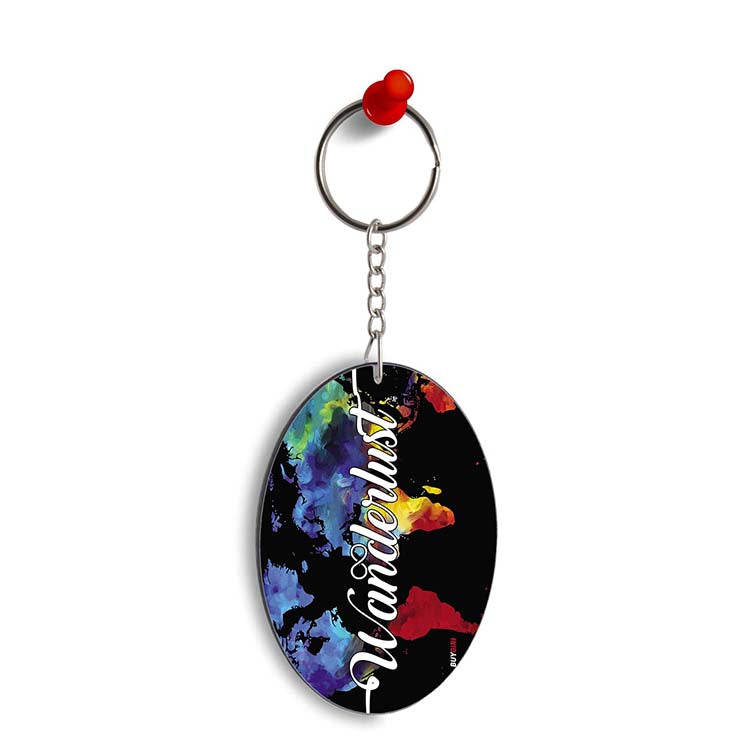 Wanderlust Oval Key Chain