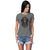 Charming Lady with Tiger Women T-Shirt-Grey Melange