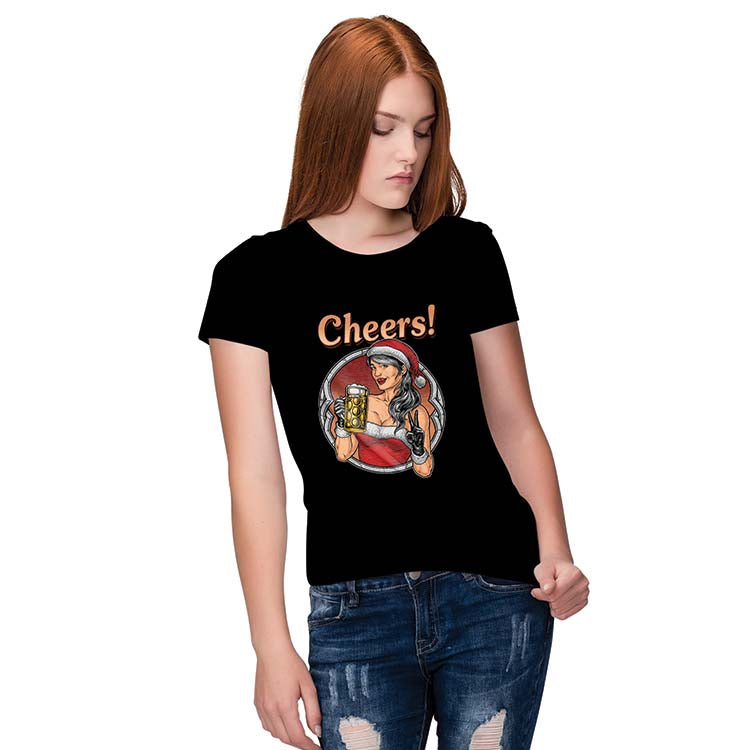 Cheers! Women T-Shirt-Black