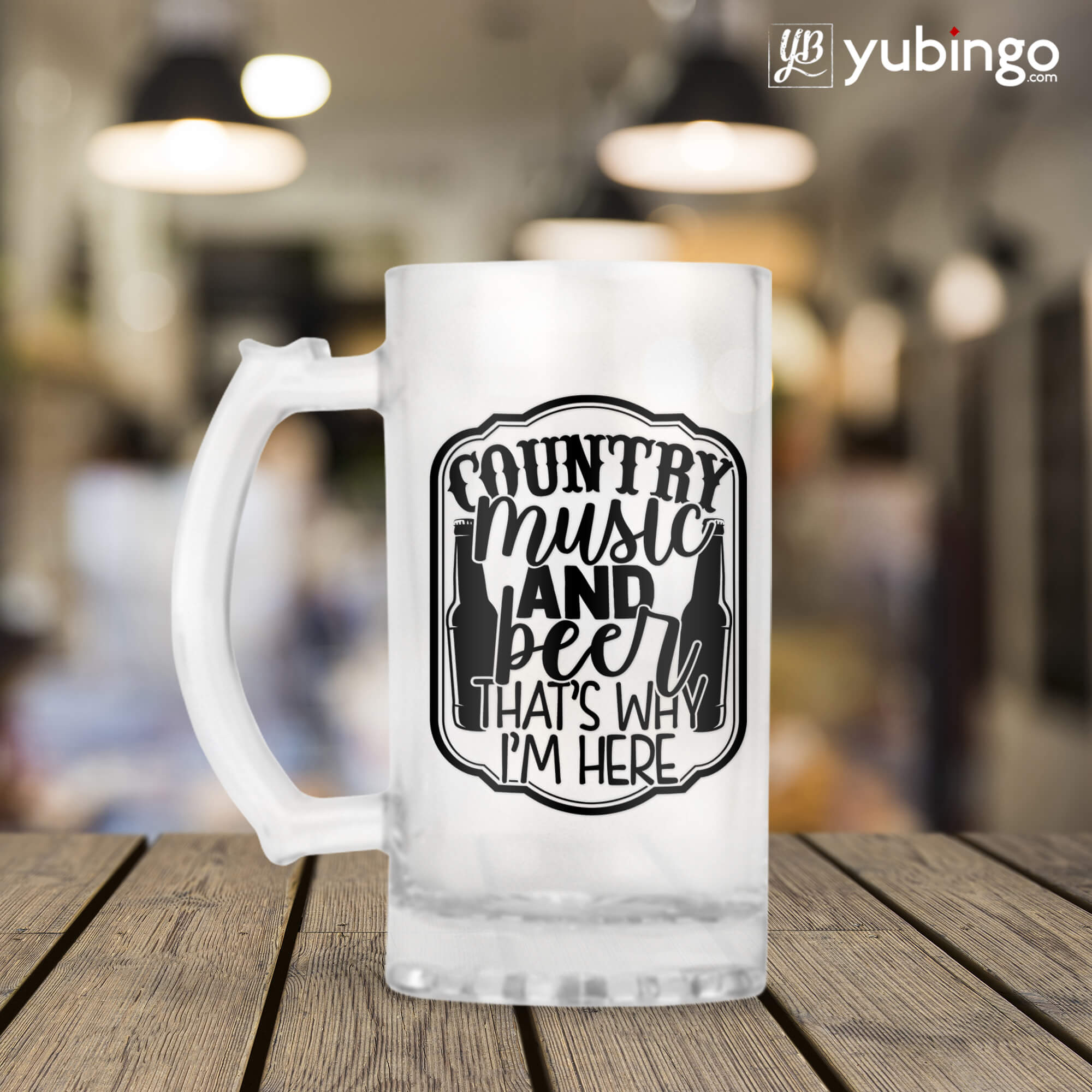 Country Music and Beer Beer Mug-Image3