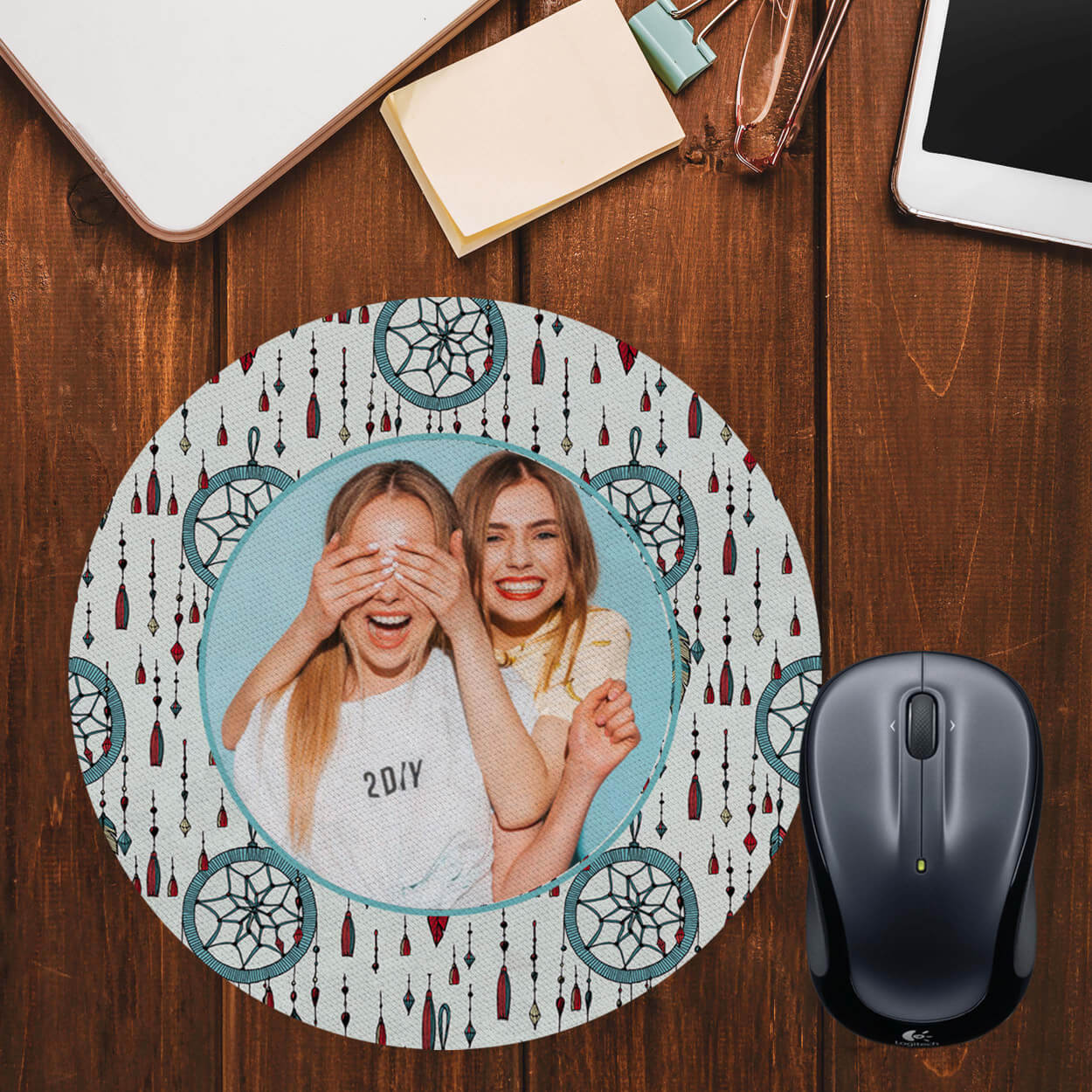 Dream Catcher Photo Mouse Pad (Round)