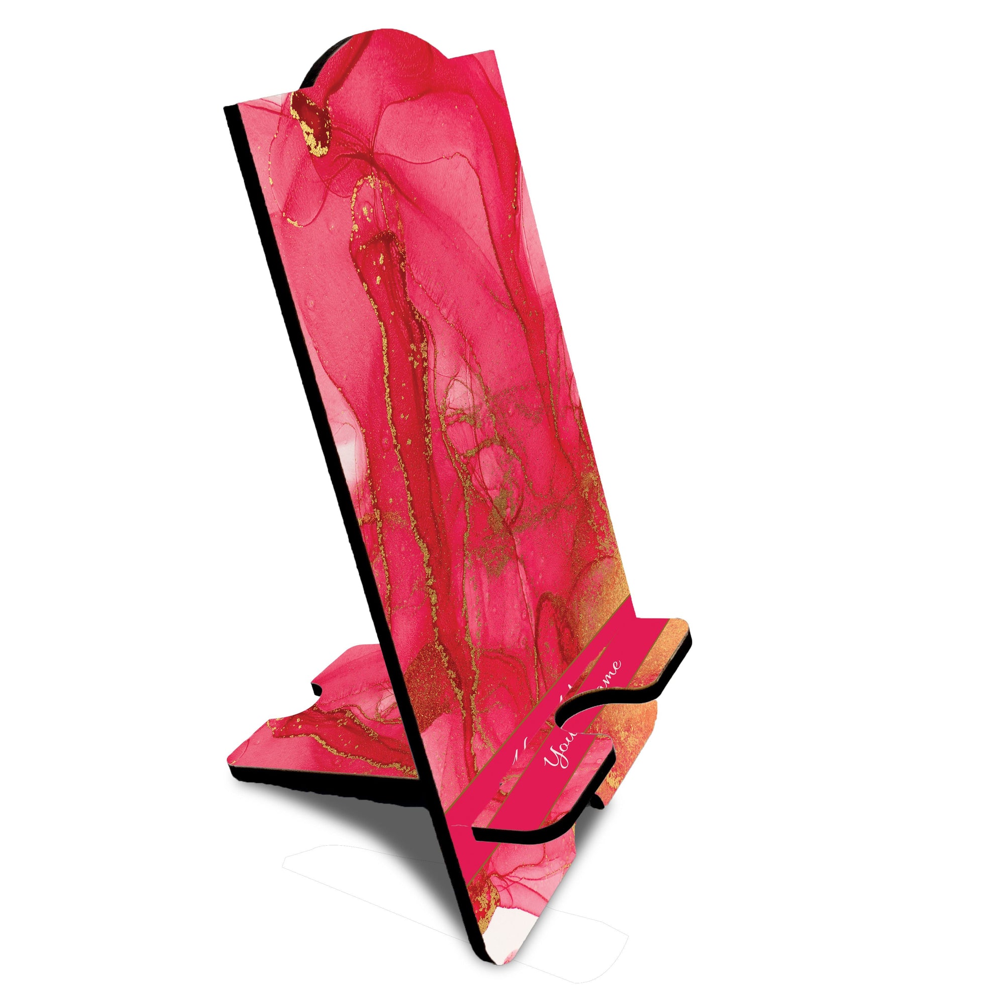 Hot Pink Marble with Name Mobile Stand