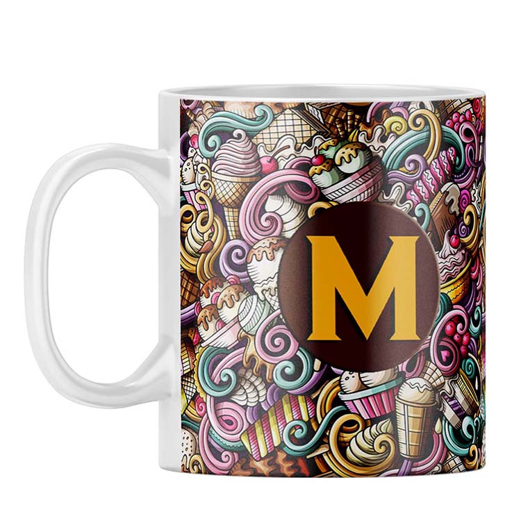 Ice Cream Explosion Customised Alphabet Coffee Mug