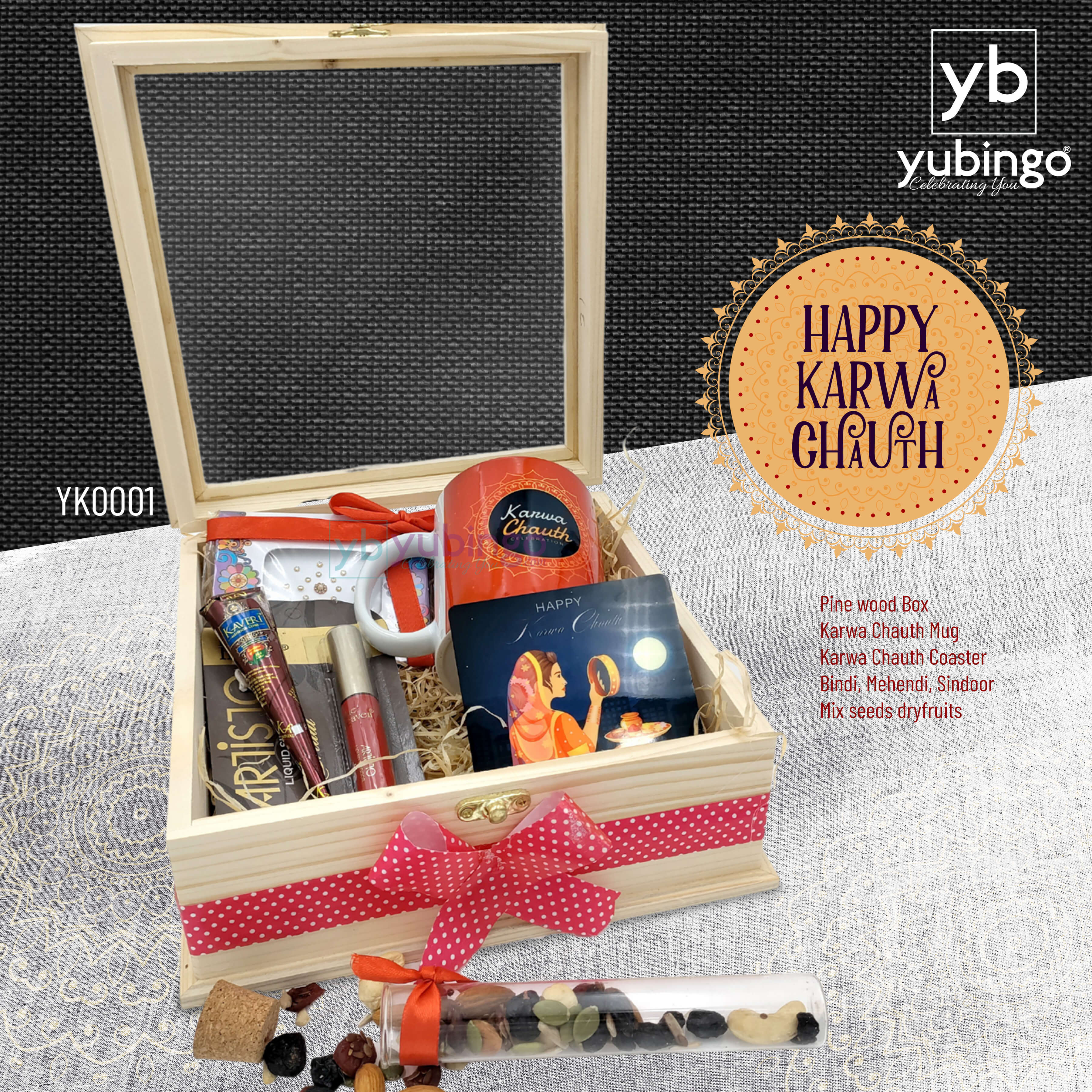 Send Karwa Chauth Sargi Thali Gift Hamper with Cookies and Dryfruits Online  - KC21-99595 | Giftalove
