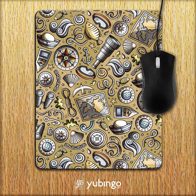 Nautical Brown Mouse Pad