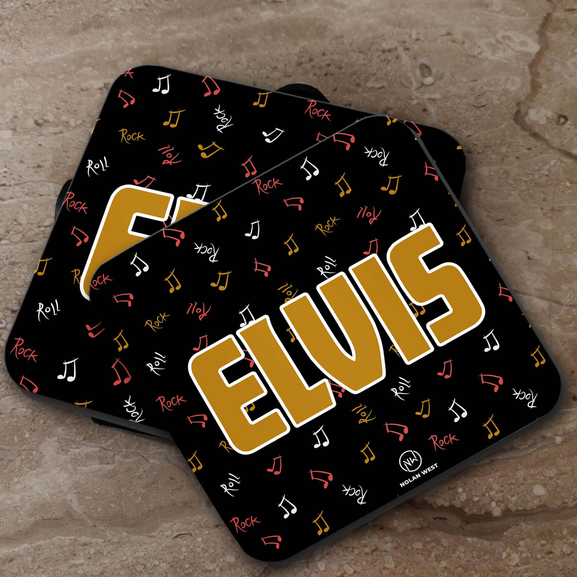 Nolan West Elvis Presley | Musical Notes Coasters-Image6