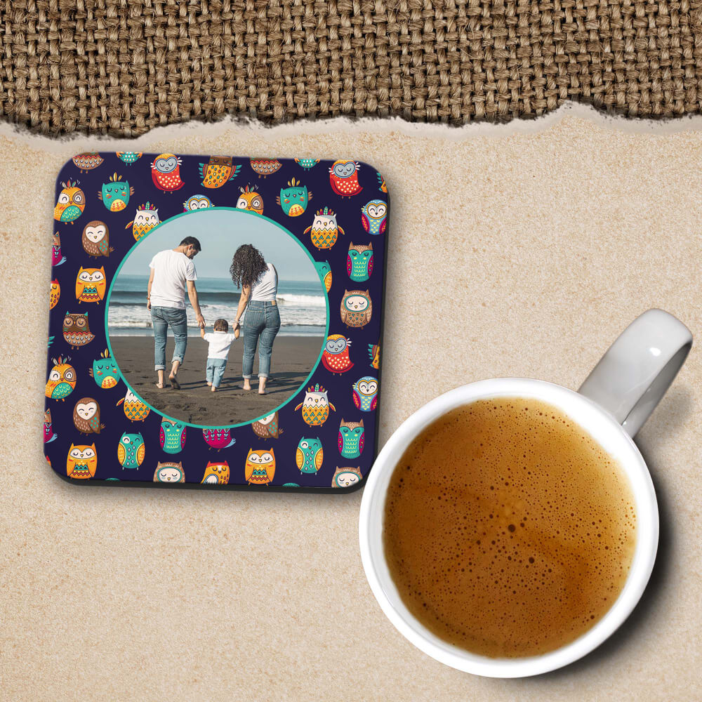 Owly Pattern Photo Coasters