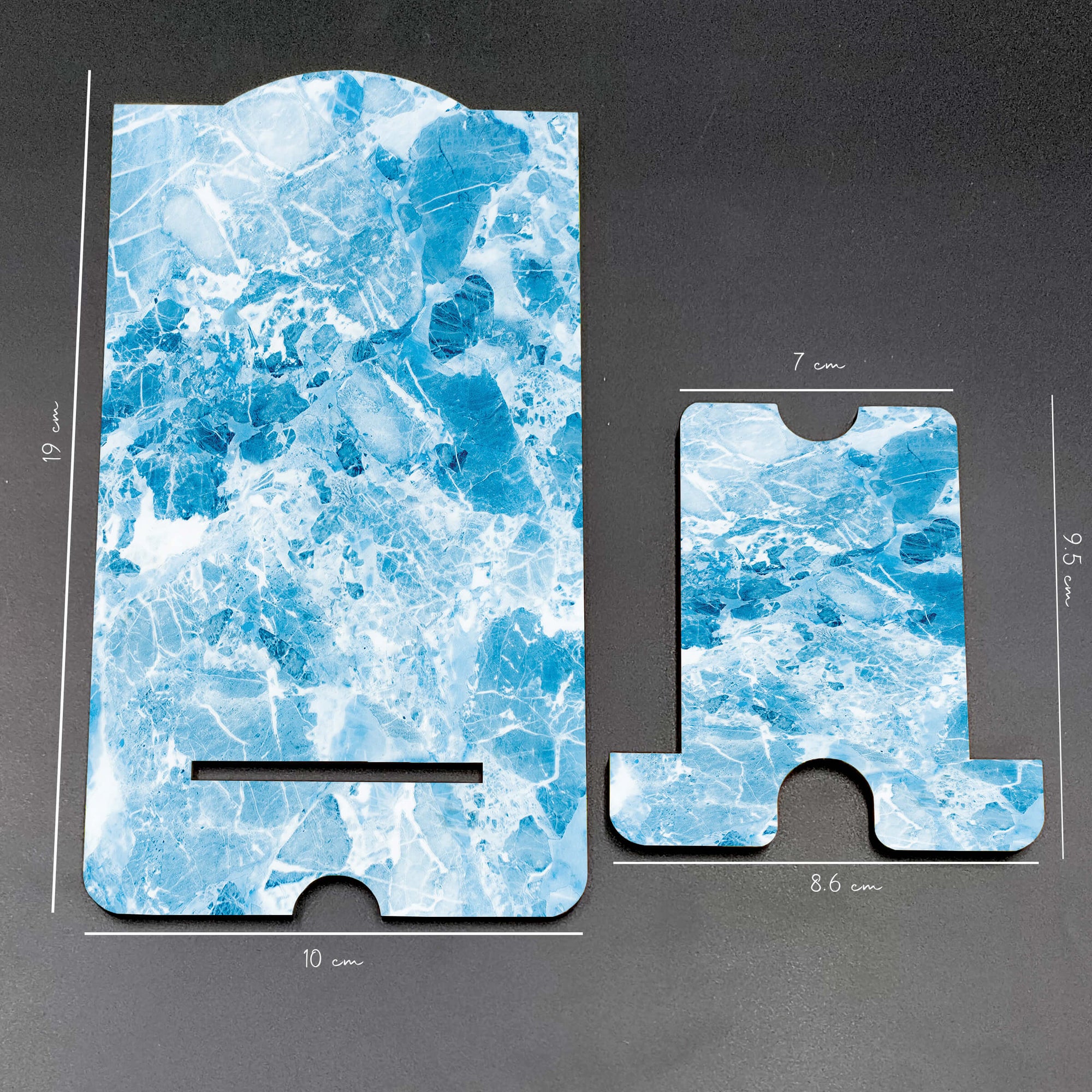 Watery Blue Marble Print Mobile Stand-Image3