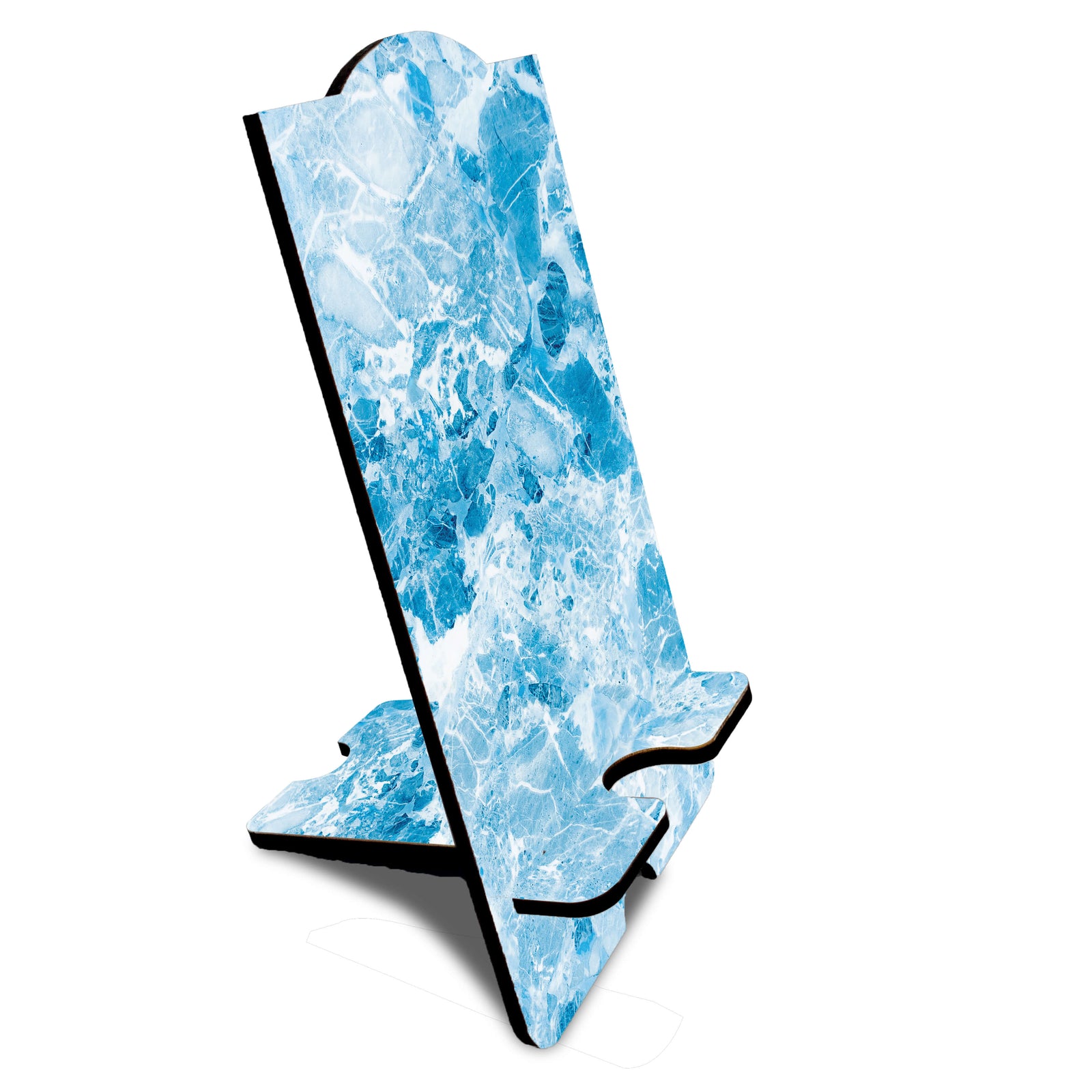 Watery Blue Marble Print Mobile Stand