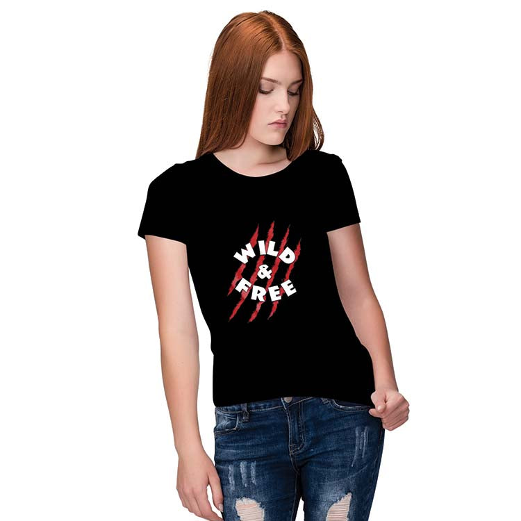 Wild and Free Women T-Shirt-Black