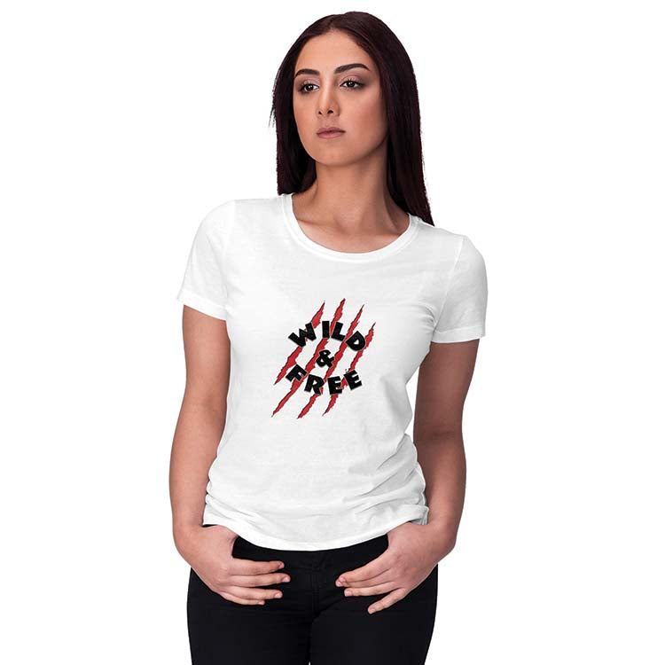 Wild and Free Women T-Shirt-White